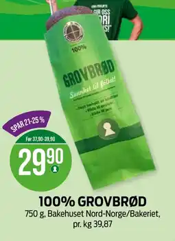 Kiwi BAKEHUSET 100% grovbrød tilbud