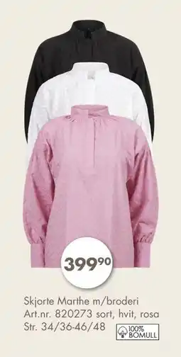 Sparkjøp Skjorte Marthe m/broderi tilbud