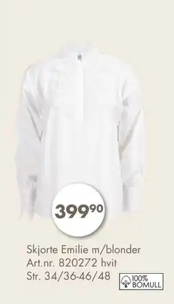 Sparkjøp Skjorte Emilie m/blonder tilbud