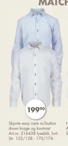 Sparkjøp Skjorte easy care m/button down krage og kontrast tilbud