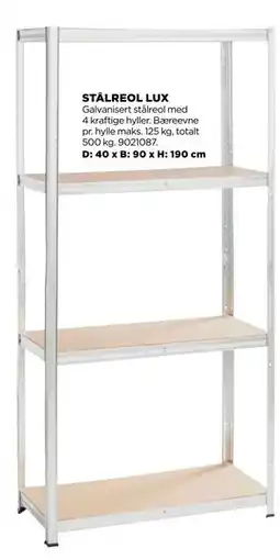 jem & fix STÅLREOL LUX tilbud