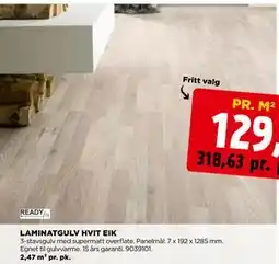 jem & fix LAMINATGULV HVIT EIK tilbud