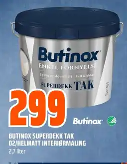 Coop Obs Butinox Superdekk tak 02/helmatt interiørmaling tilbud