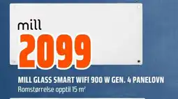 Coop Obs Mill glass smart wifi 900 w gen. 4 panelovn tilbud