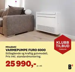 Bygger'n Mitsubishi Varmepumpe Furo 6000 tilbud