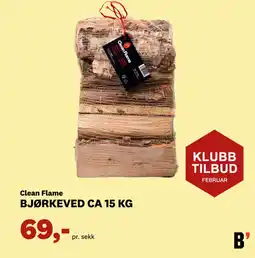 Bygger'n Clean Flame Bjørkeved tilbud