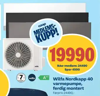 Wilfa Nordkapp 40 varmepumpe, ferdig montert