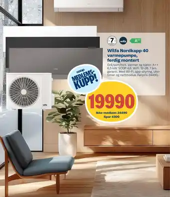 Wilfa Nordkapp 40 varmepumpe, ferdig montert