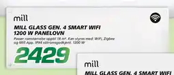 Coop Byggmix Mill glass gen. 4 smart wifi 1200 w panelovn tilbud