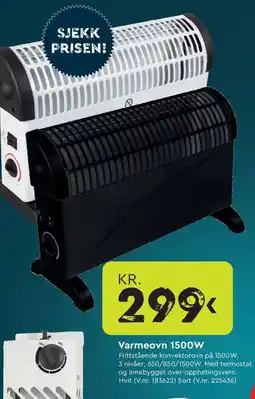 Mekk Varmeovn 1500W tilbud