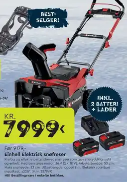 Mekk Einhell Elektrisk snøfreser tilbud
