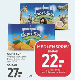 Meny Capri-sun tilbud