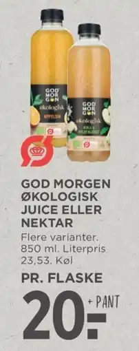Meny GOD MORGEN Økologisk juice eller nektar tilbud