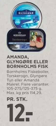 Meny Amanda, glyngøre eller bornholms fisk tilbud