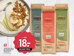 Meny GRØN BALANCE Øllingegaard økologisk yoghurt tilbud