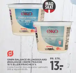 Meny GRØN BALANCE Øllingegaard økologisk creme fraiche 18% eller fraiche 9% tilbud