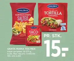Meny SANTA MARIA Tex mex tilbud