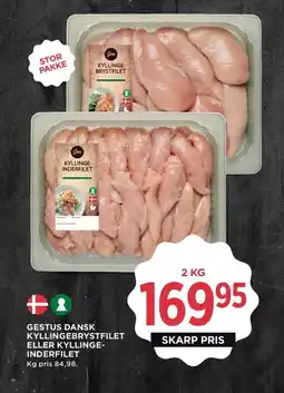 Meny GESTUS Dansk kyllingebrystfilet eller kyllinge- inderfilet tilbud
