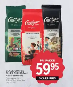 Meny Black coffee eller christgau hele bønner tilbud