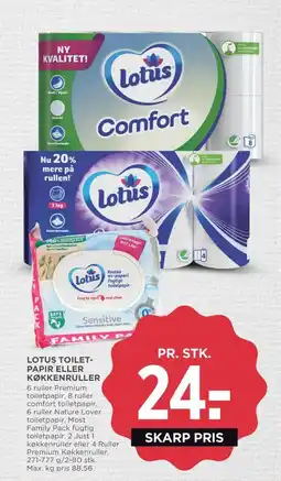 Meny LOTUS Toilet- papir eller køkkenruller tilbud