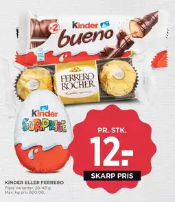 Meny Kinder eller ferrero tilbud