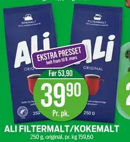 Kiwi ALI FILTERMALT/KOKEMALT tilbud