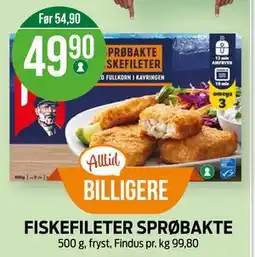 Kiwi FISKEFILETER SPRØBAKTE tilbud