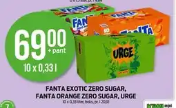 Kiwi FANTA EXOTIC ZERO SUGAR, FANTA ORANGE ZERO SUGAR, URGE tilbud