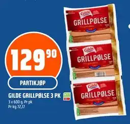 Coop Obs GILDE GRILLPØLSE 3 PK tilbud