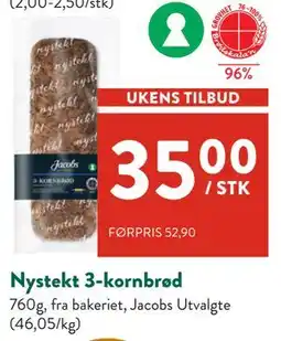 Jacobs Nystekt 3-kornbrød tilbud