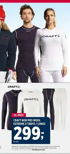 Sport 1 CRAFT NOR PRO WOOL EXTREME X TRØYE / LONGS tilbud