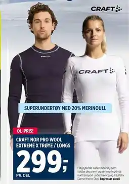 Sport 1 CRAFT NOR PRO WOOL EXTREME X TRØYE / LONGS tilbud