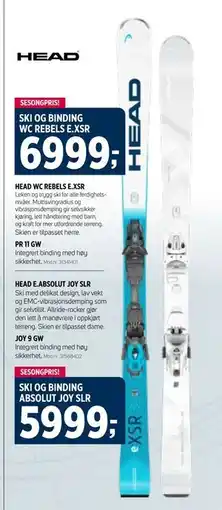 Sport 1 SKI OG BINDING ABSOLUT JOY SLR tilbud