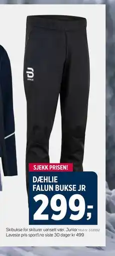 Sport 1 DÆHLIE FALUN BUKSE JR tilbud
