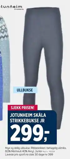 Sport 1 JOTUNHEIM SKÅLA STRIKKEBUKSE JR tilbud