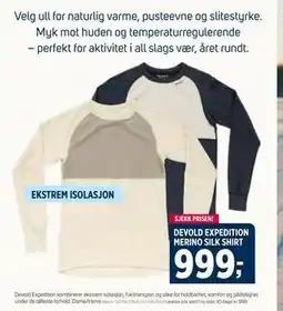 Sport 1 DEVOLD EXPEDITION MERINO SILK SHIRT tilbud