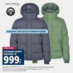 Sport 1 JOTUNHEIM VARPET DUNJAKKE JR tilbud