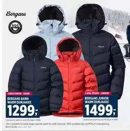 Sport 1 BERGANS JUNIOR WARM DUNJAKKE tilbud
