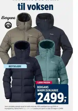 Sport 1 BERGANS WARM DUNJAKKE tilbud
