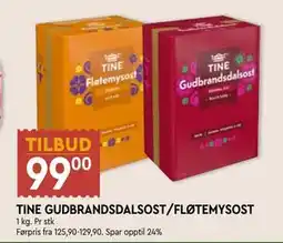 Coop Mega TINE GUDBRANDSDALSOST/FLØTEMYSOST tilbud