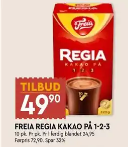 Coop Mega FREIA REGIA KAKAO PÅ 1-2-3 tilbud