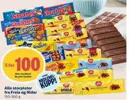 Coop Mega Alle storplater fra Freia og Nidar, Medlemspris tilbud