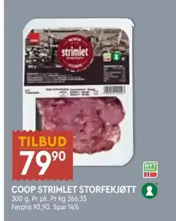 Coop Mega COOP STRIMLET STORFEKJØTT tilbud