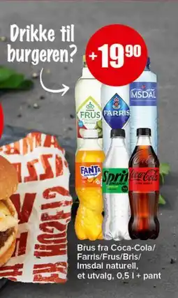 Spar Brus fra Coca-Cola/Farris/Frus/Bris/Imsdal naturell tilbud