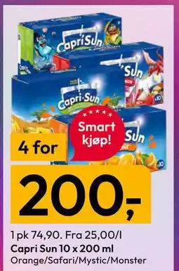 Gigaboks Capri Sun 10 x 200 ml tilbud