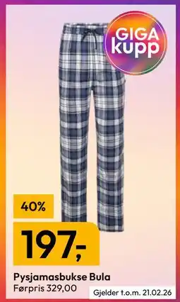 Gigaboks Pysjamasbukse Bula tilbud