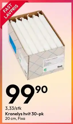 Gigaboks Kronelys hvit 30-pk tilbud