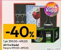 Gigaboks Alt fra Riedel tilbud