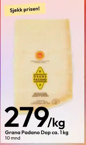 Gigaboks Grana Padano Dop ca. 1 kg tilbud