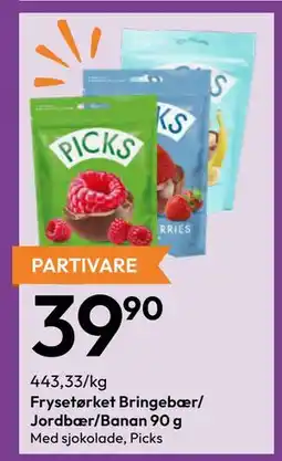 Gigaboks Frysetørket Bringebær/ Jordbær/Banan 90 g tilbud